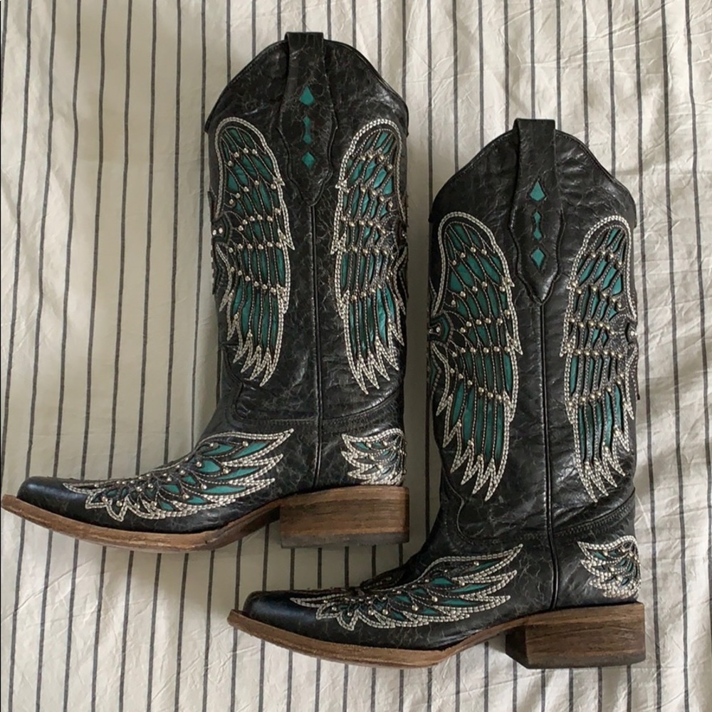 Black & Teal Corral Brand Cowboy Boots